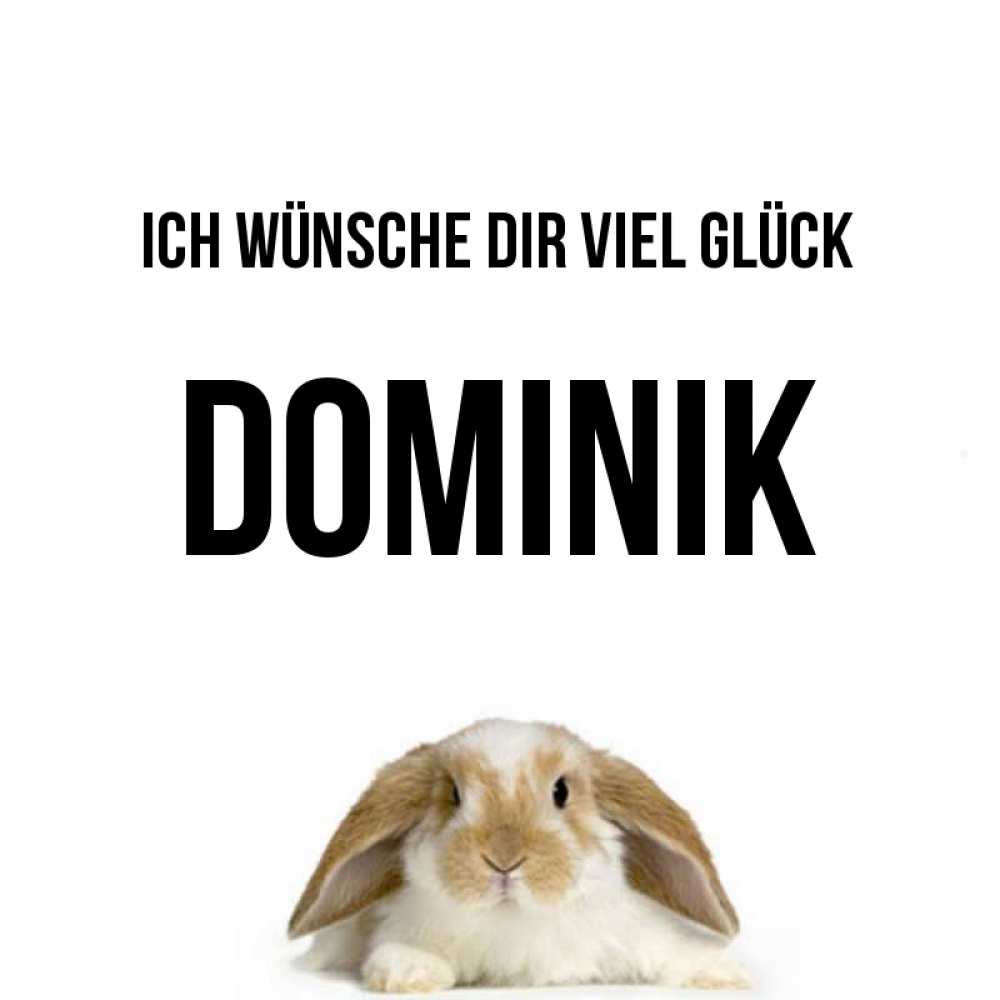 Открытка на каждый день с именем, Dominik Ich wünsche dir viel Glück открытки с произвольным текстом который можно вставить в открытку и создать ее самостоятельно бесплатно онлайн Прикольная открытка с пожеланием онлайн скачать бесплатно 