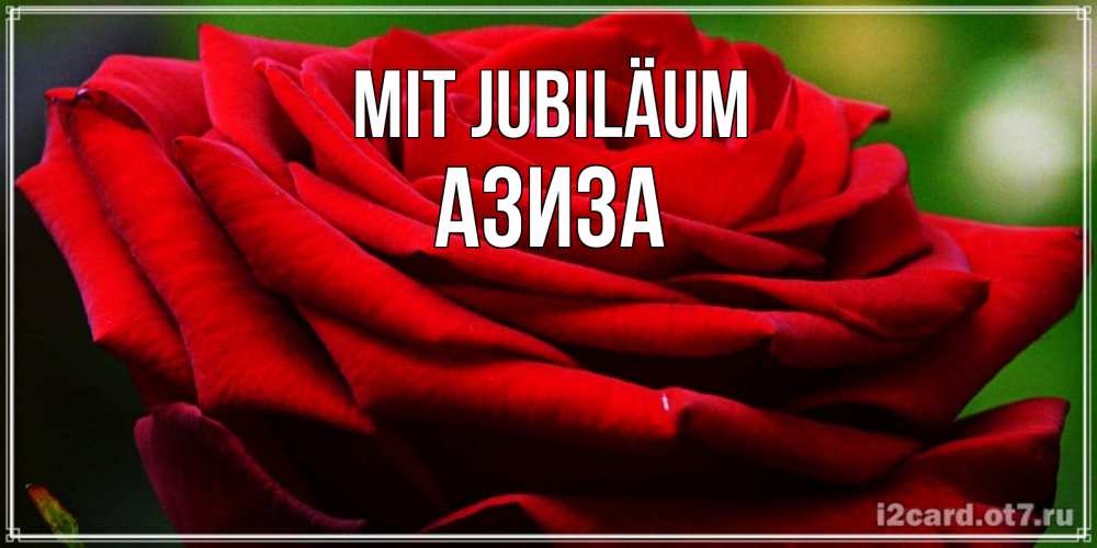 Открытка на каждый день с именем, Азиза Mit Jubiläum розочка очень красивая Прикольная открытка с пожеланием онлайн скачать бесплатно 