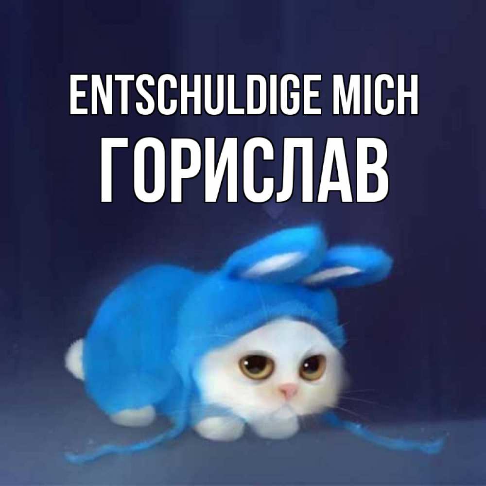 Открытка на каждый день с именем, Горислав Entschuldige mich невинный котозай просит прощения Прикольная открытка с пожеланием онлайн скачать бесплатно 