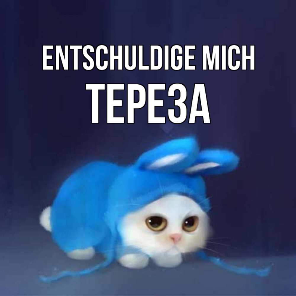 Открытка на каждый день с именем, Тереза Entschuldige mich невинный котозай просит прощения Прикольная открытка с пожеланием онлайн скачать бесплатно 