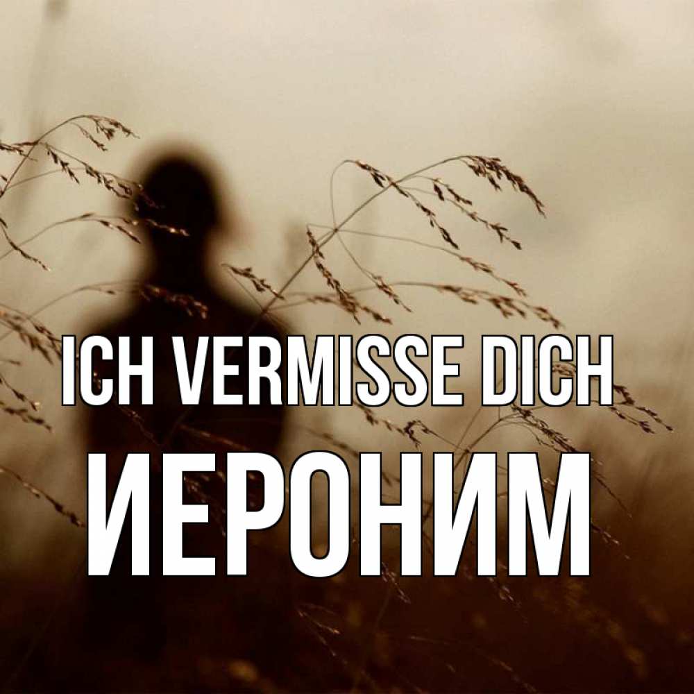 Открытка на каждый день с именем, Иероним Ich vermisse dich силуэт девушки Прикольная открытка с пожеланием онлайн скачать бесплатно 