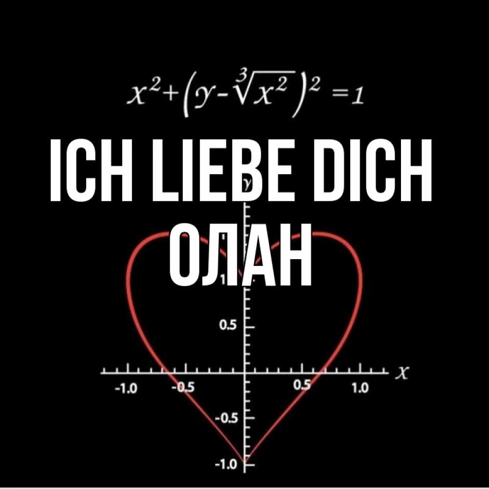 Открытка на каждый день с именем, Олан Ich liebe dich сердечная формула Прикольная открытка с пожеланием онлайн скачать бесплатно 