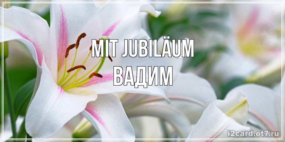 Открытка на каждый день с именем, Вадим Mit Jubiläum открытка с белой лилией Прикольная открытка с пожеланием онлайн скачать бесплатно 