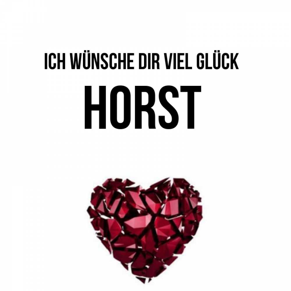 Открытка на каждый день с именем, Horst Ich wünsche dir viel Glück бордовое из кристаллов  1 Прикольная открытка с пожеланием онлайн скачать бесплатно 
