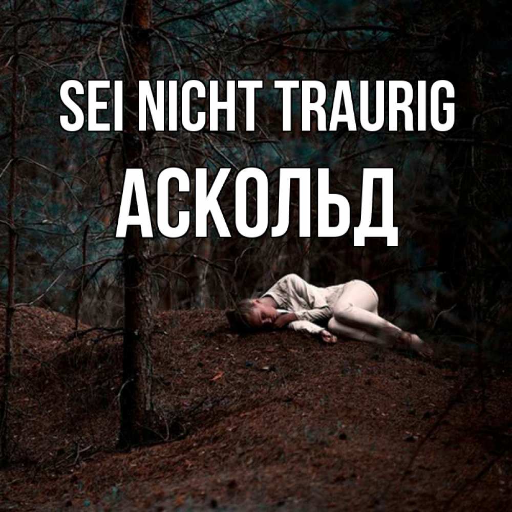 Открытка на каждый день с именем, Аскольд Sei nicht traurig лес Прикольная открытка с пожеланием онлайн скачать бесплатно 