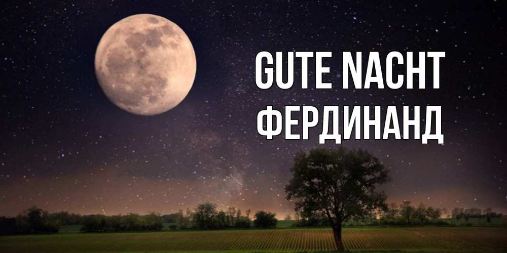 Открытка на каждый день с именем, Фердинанд Gute Nacht ночные открытки с луной Прикольная открытка с пожеланием онлайн скачать бесплатно 