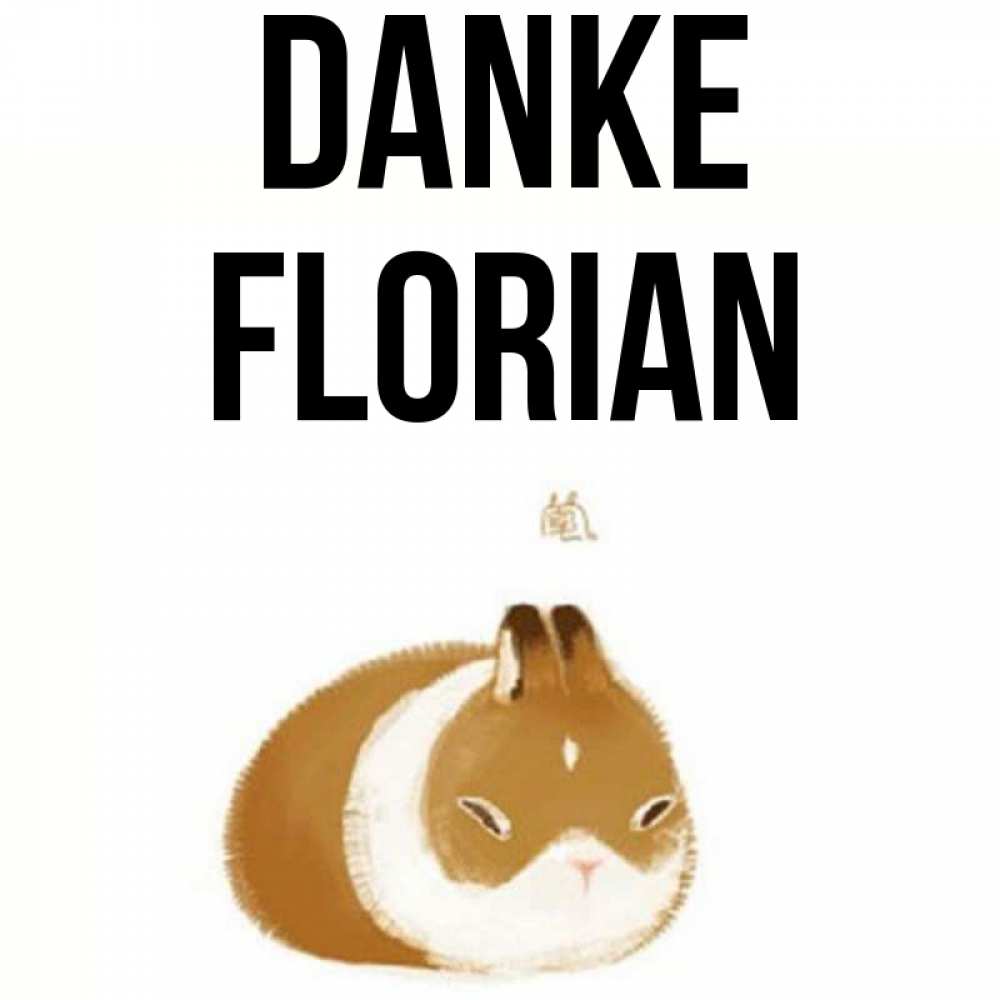 Открытка на каждый день с именем, Florian Danke коричнево белый домашний питомец Прикольная открытка с пожеланием онлайн скачать бесплатно 