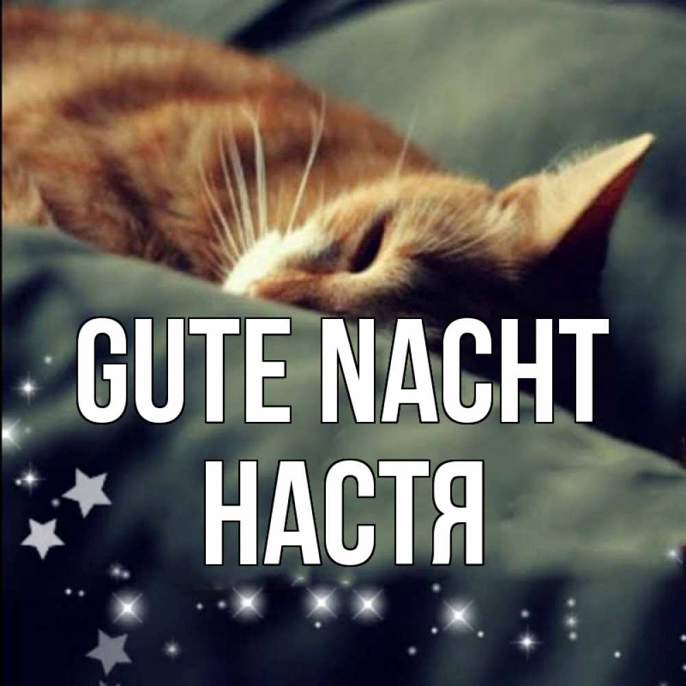 Открытка на каждый день с именем, Настя Gute Nacht кроватка Прикольная открытка с пожеланием онлайн скачать бесплатно 