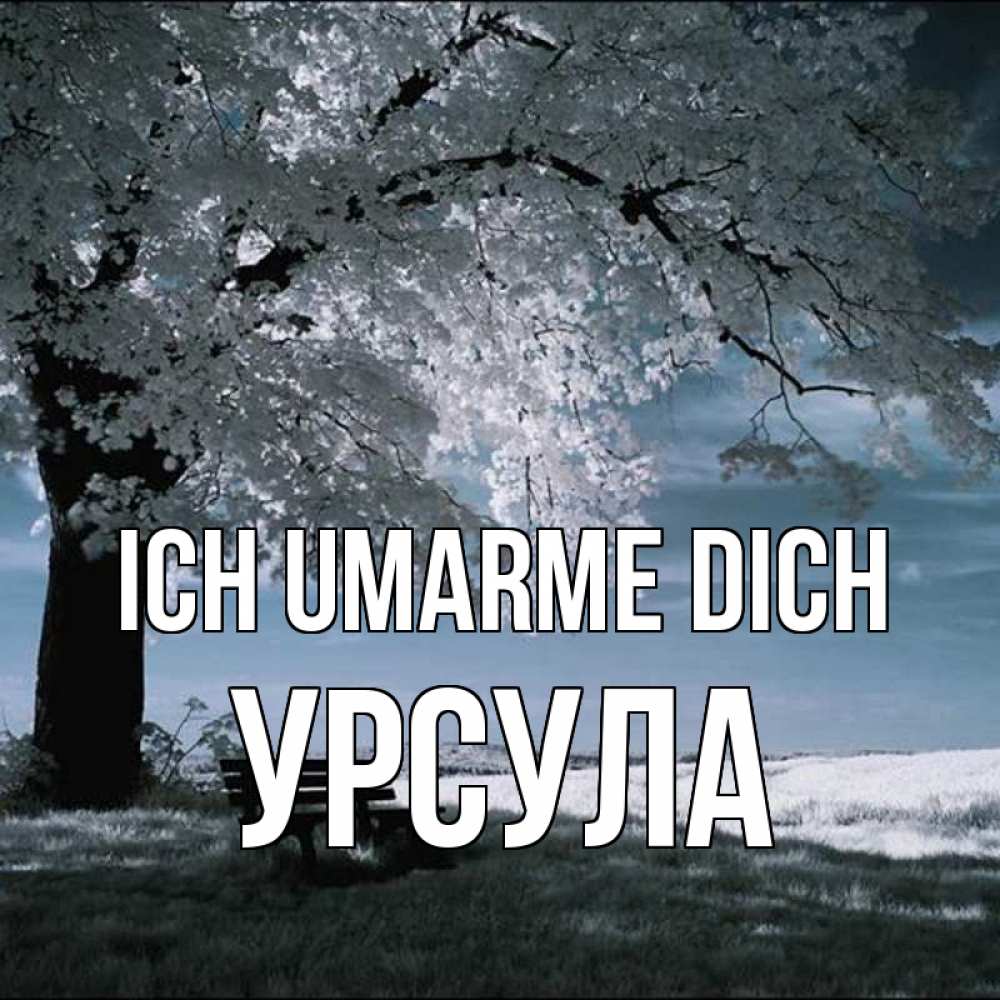 Открытка на каждый день с именем, Урсула Ich umarme dich дерево Прикольная открытка с пожеланием онлайн скачать бесплатно 