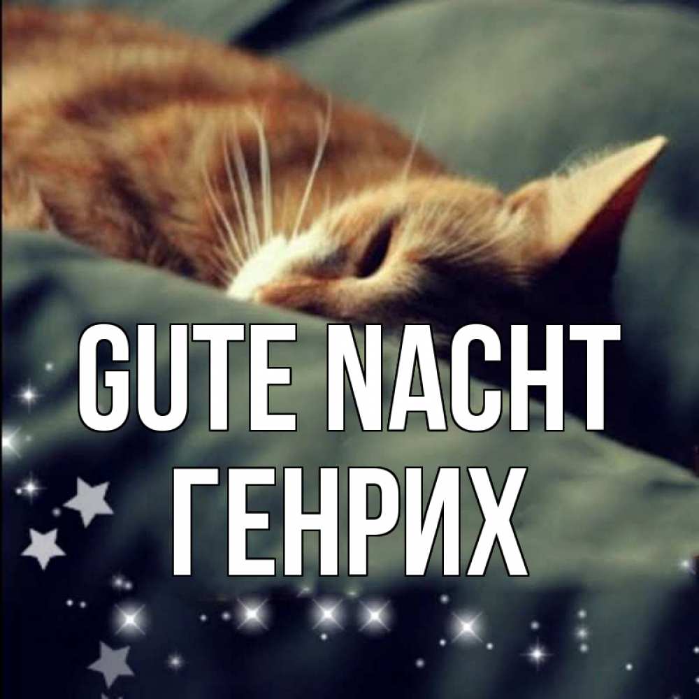 Открытка на каждый день с именем, Генрих Gute Nacht кроватка Прикольная открытка с пожеланием онлайн скачать бесплатно 