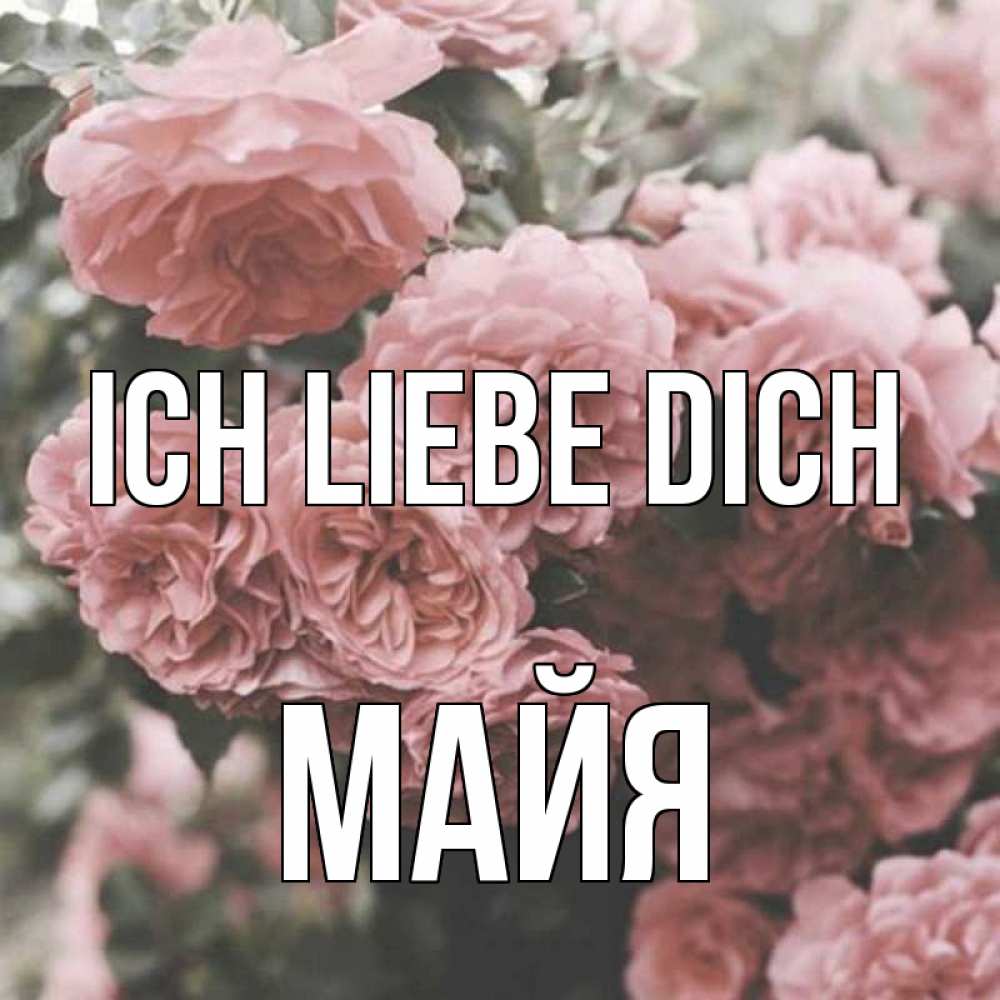 Открытка на каждый день с именем, Майя Ich liebe dich розы 3 Прикольная открытка с пожеланием онлайн скачать бесплатно 