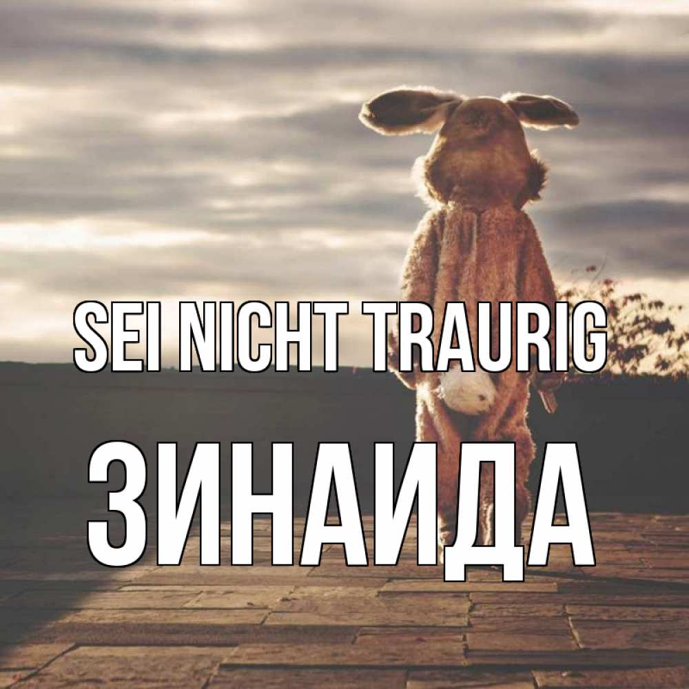 Открытка на каждый день с именем, Зинаида Sei nicht traurig со спины Прикольная открытка с пожеланием онлайн скачать бесплатно 