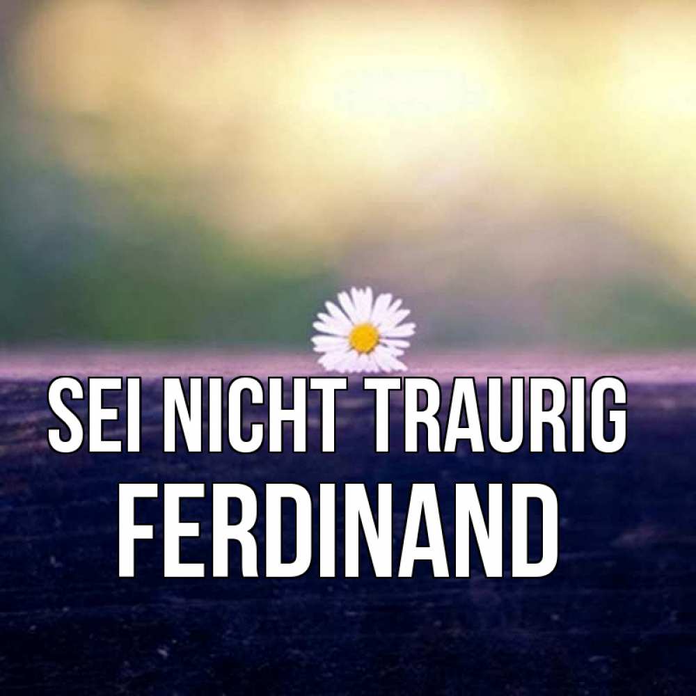Открытка на каждый день с именем, Ferdinand Sei nicht traurig красота Прикольная открытка с пожеланием онлайн скачать бесплатно 