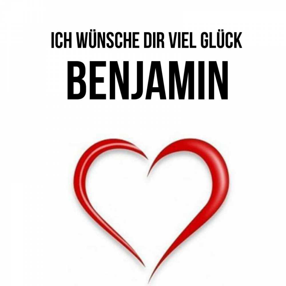 Открытка на каждый день с именем, Benjamin Ich wünsche dir viel Glück для удачливых людей Прикольная открытка с пожеланием онлайн скачать бесплатно 