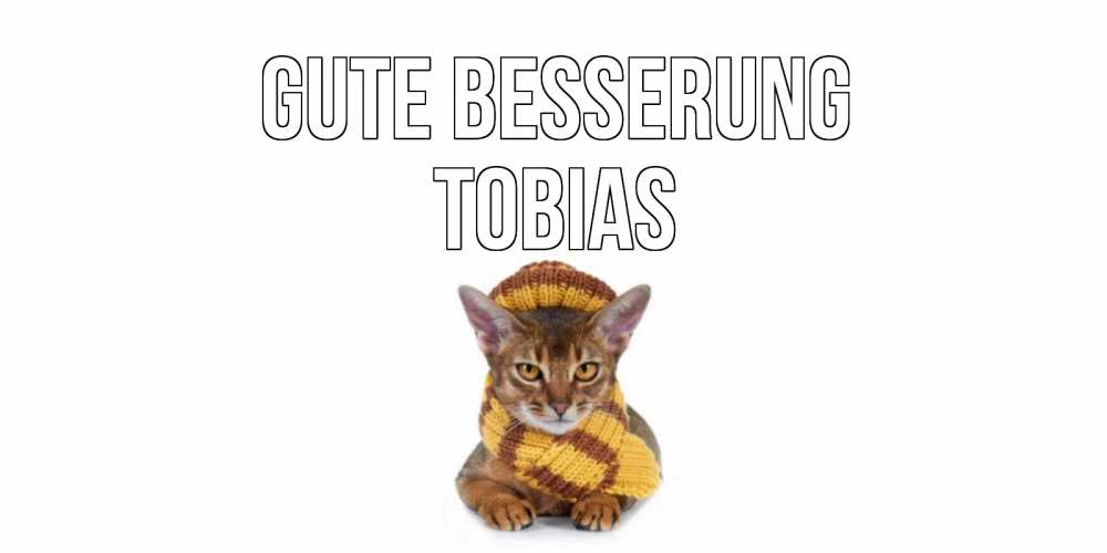 Открытка на каждый день с именем, Tobias Gute Besserung родные не болейте Прикольная открытка с пожеланием онлайн скачать бесплатно 