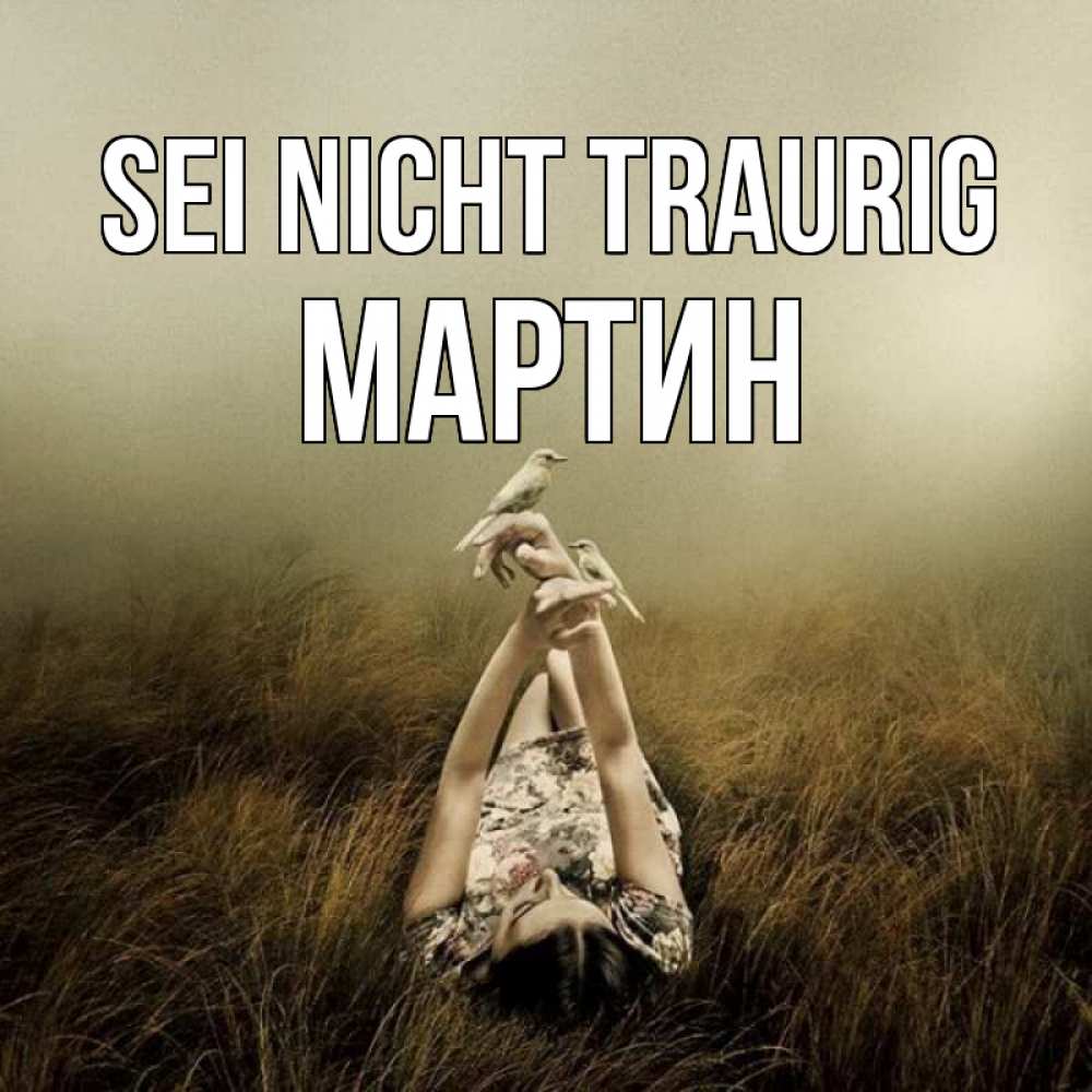 Открытка на каждый день с именем, Мартин Sei nicht traurig поле и туман Прикольная открытка с пожеланием онлайн скачать бесплатно 