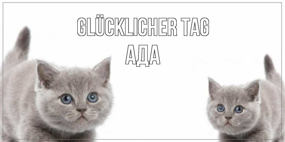 Открытка на каждый день с именем, Ада Glücklicher Tag открытка с котами Прикольная открытка с пожеланием онлайн скачать бесплатно 