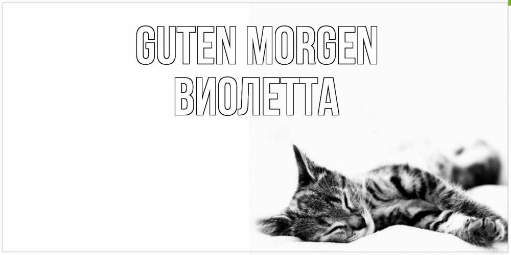 Открытка на каждый день с именем, Виолетта Guten Morgen котуся Прикольная открытка с пожеланием онлайн скачать бесплатно 
