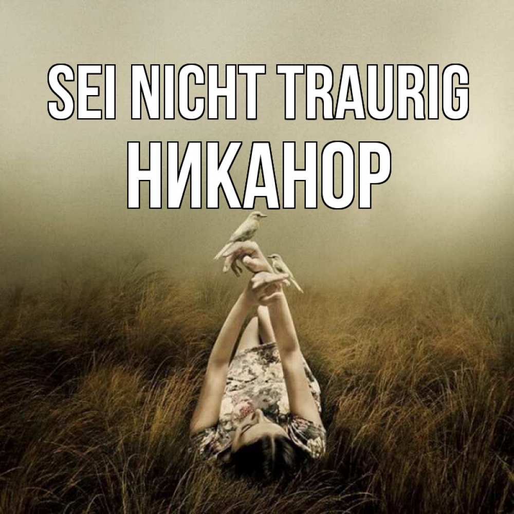 Открытка на каждый день с именем, Никанор Sei nicht traurig поле и туман Прикольная открытка с пожеланием онлайн скачать бесплатно 