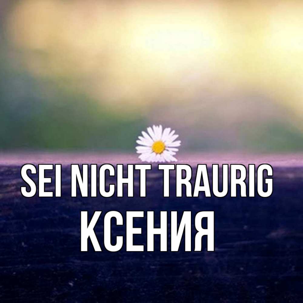 Открытка на каждый день с именем, Ксения Sei nicht traurig красота Прикольная открытка с пожеланием онлайн скачать бесплатно 