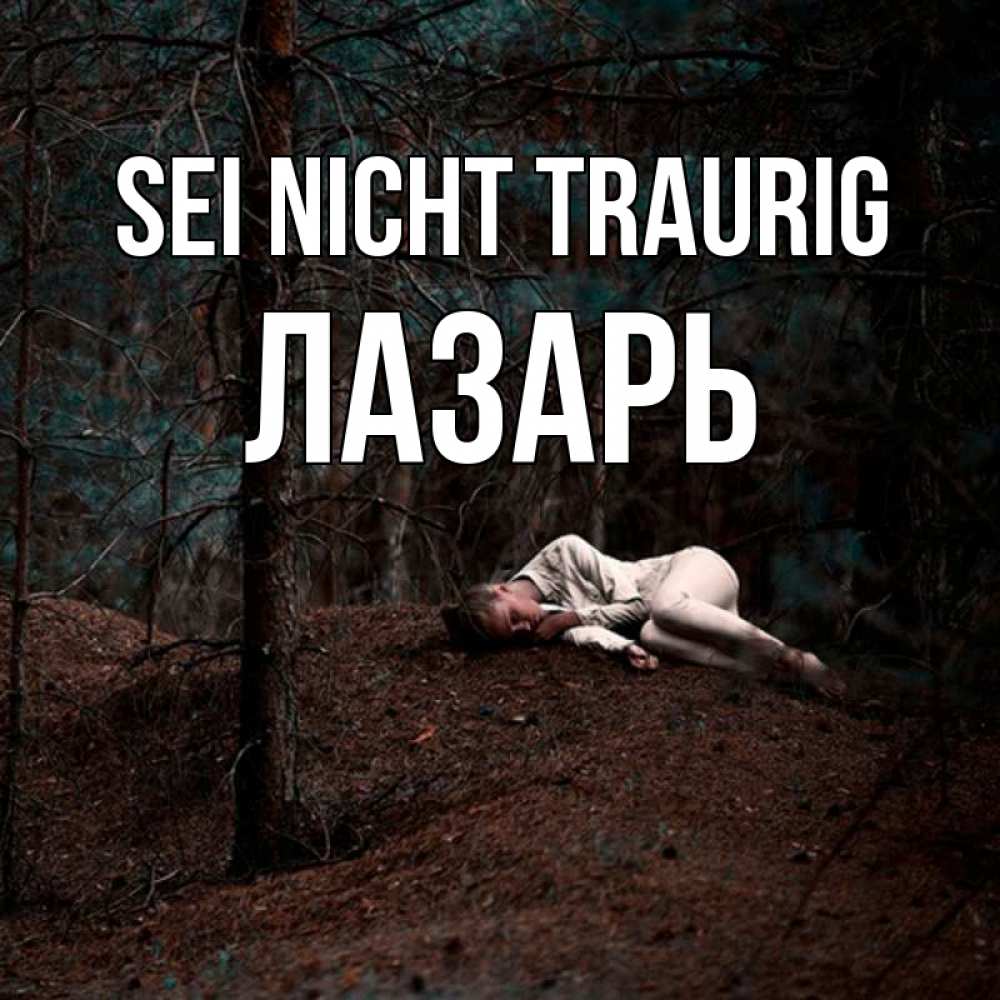 Открытка на каждый день с именем, Лазарь Sei nicht traurig лес Прикольная открытка с пожеланием онлайн скачать бесплатно 