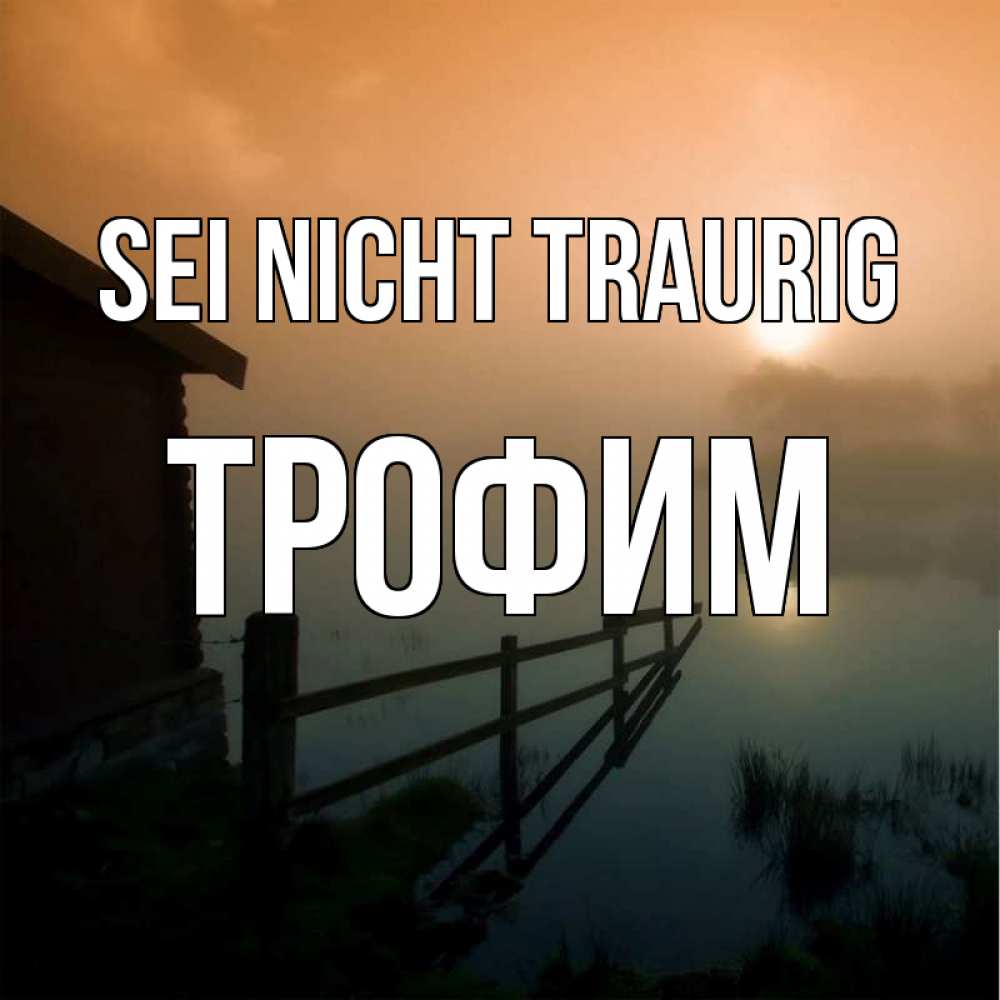 Открытка на каждый день с именем, Трофим Sei nicht traurig дом у озера Прикольная открытка с пожеланием онлайн скачать бесплатно 