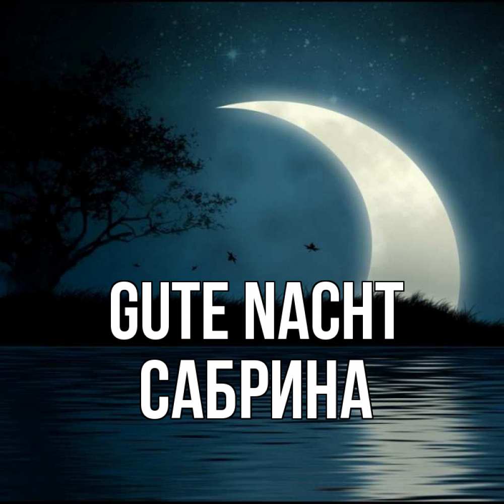 Открытка на каждый день с именем, Сабрина Gute Nacht вода Прикольная открытка с пожеланием онлайн скачать бесплатно 