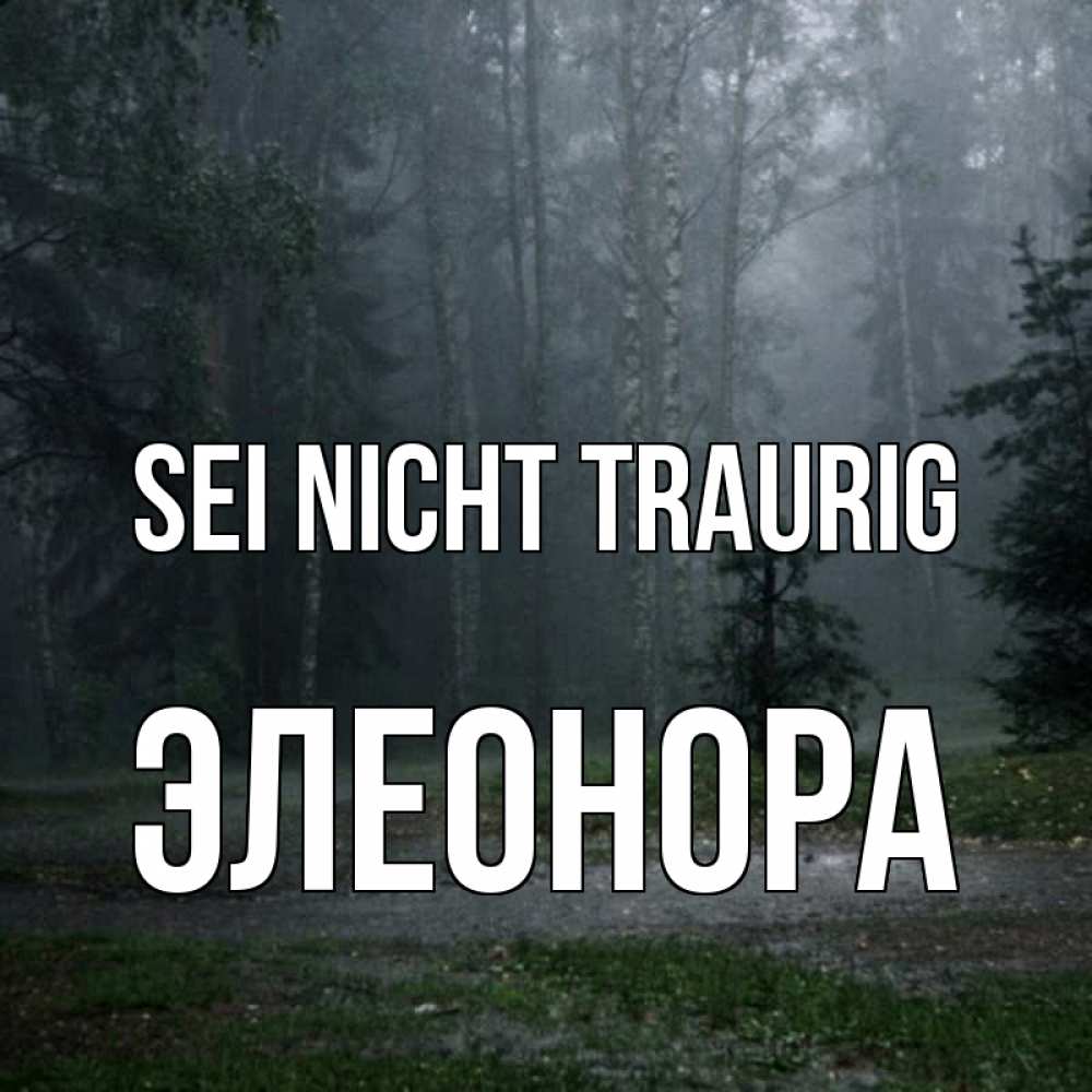 Открытка на каждый день с именем, Элеонора Sei nicht traurig осень Прикольная открытка с пожеланием онлайн скачать бесплатно 
