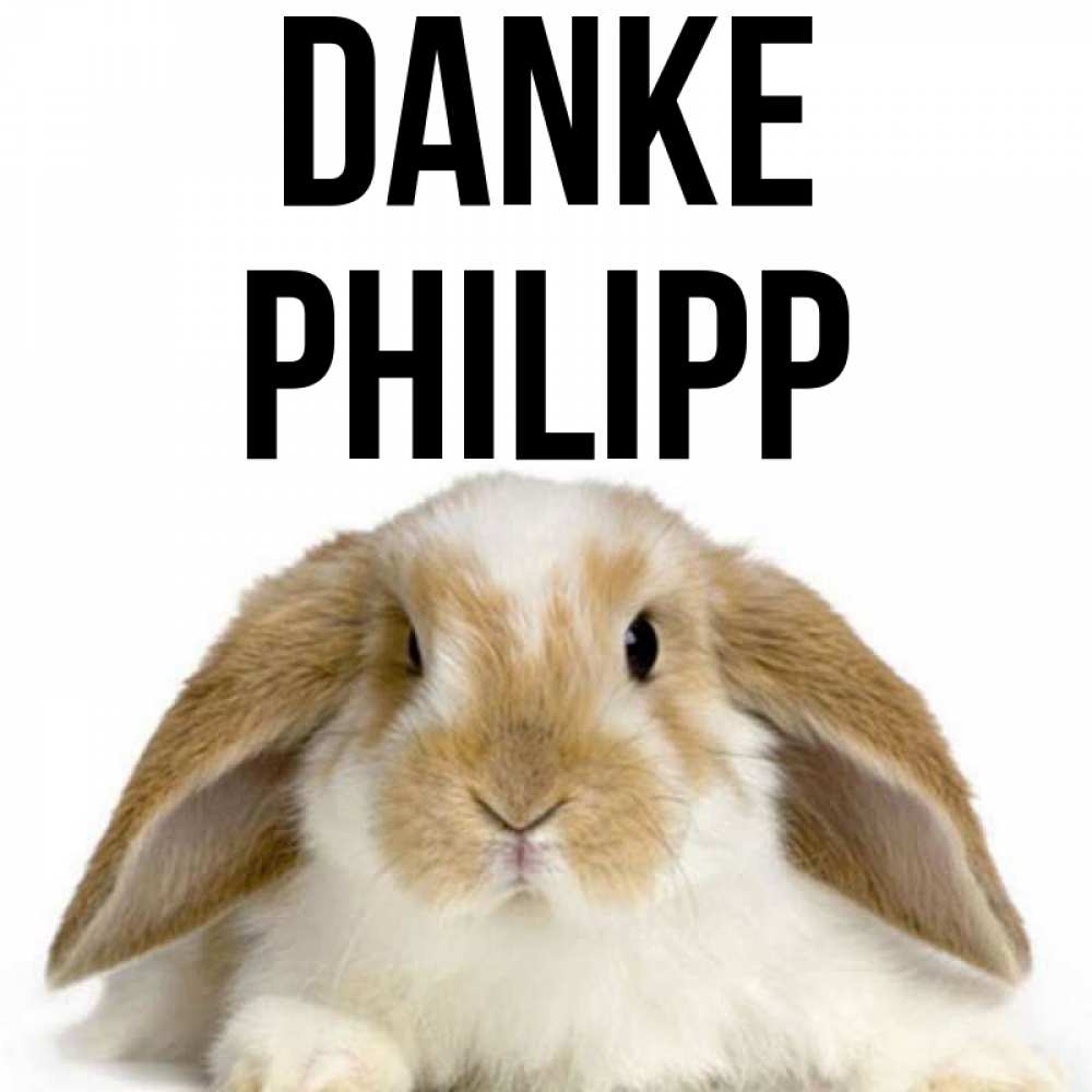Открытка на каждый день с именем, Philipp Danke коричнево белый заяц Прикольная открытка с пожеланием онлайн скачать бесплатно 