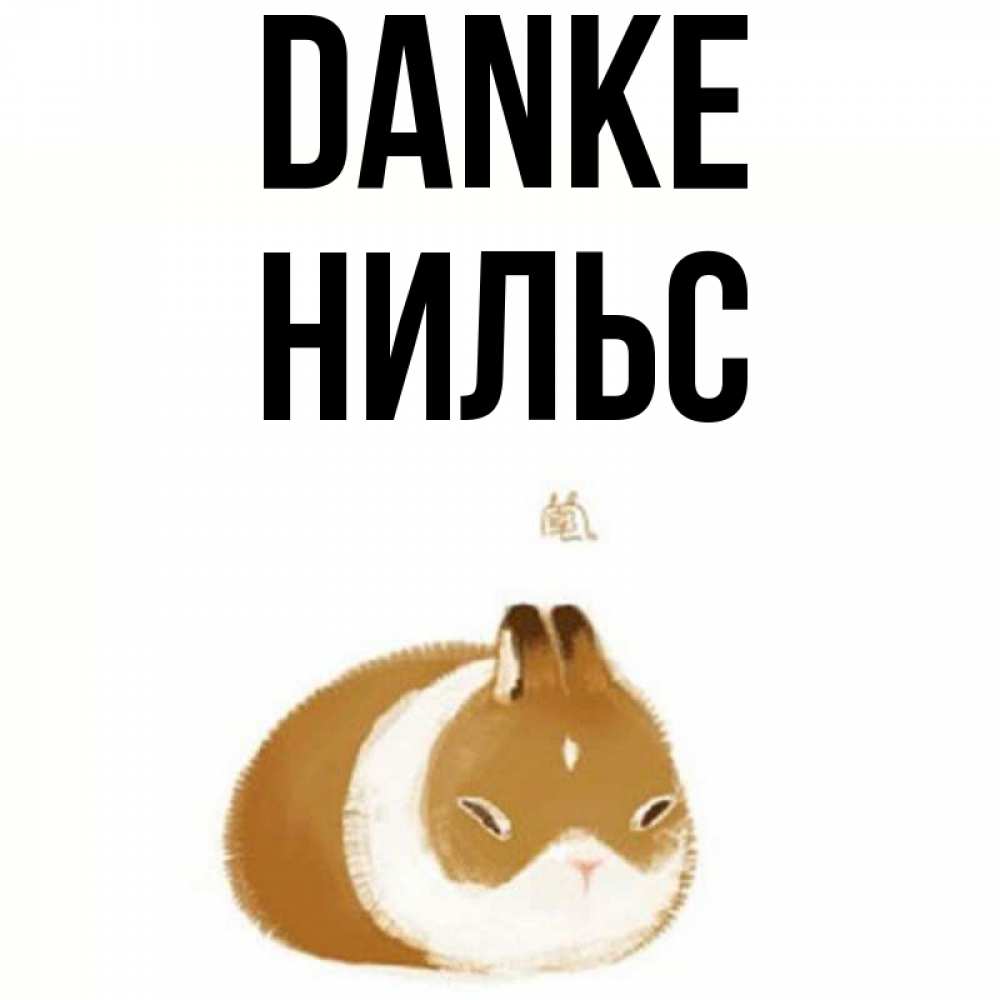 Открытка на каждый день с именем, Нильс Danke коричнево белый домашний питомец Прикольная открытка с пожеланием онлайн скачать бесплатно 