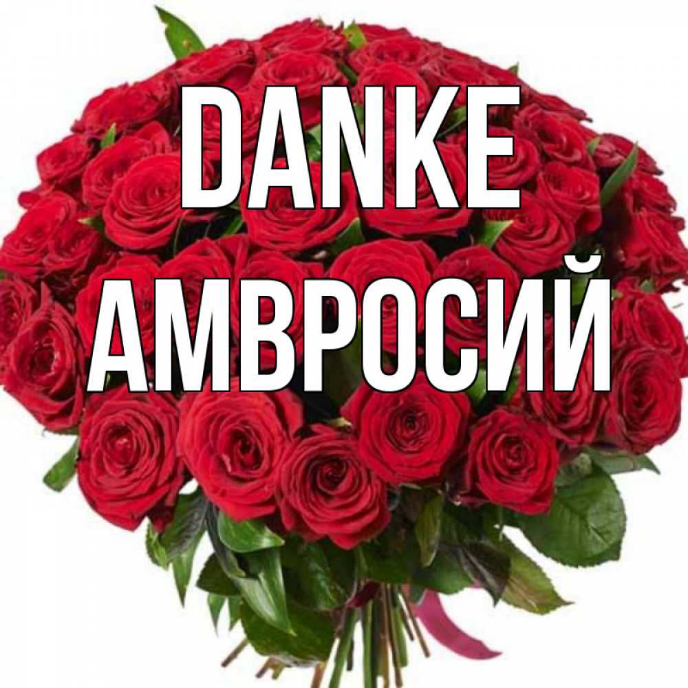 Открытка на каждый день с именем, Амвросий Danke букет красных роз Прикольная открытка с пожеланием онлайн скачать бесплатно 