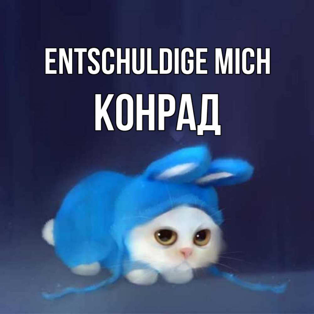 Открытка на каждый день с именем, Конрад Entschuldige mich невинный котозай просит прощения Прикольная открытка с пожеланием онлайн скачать бесплатно 