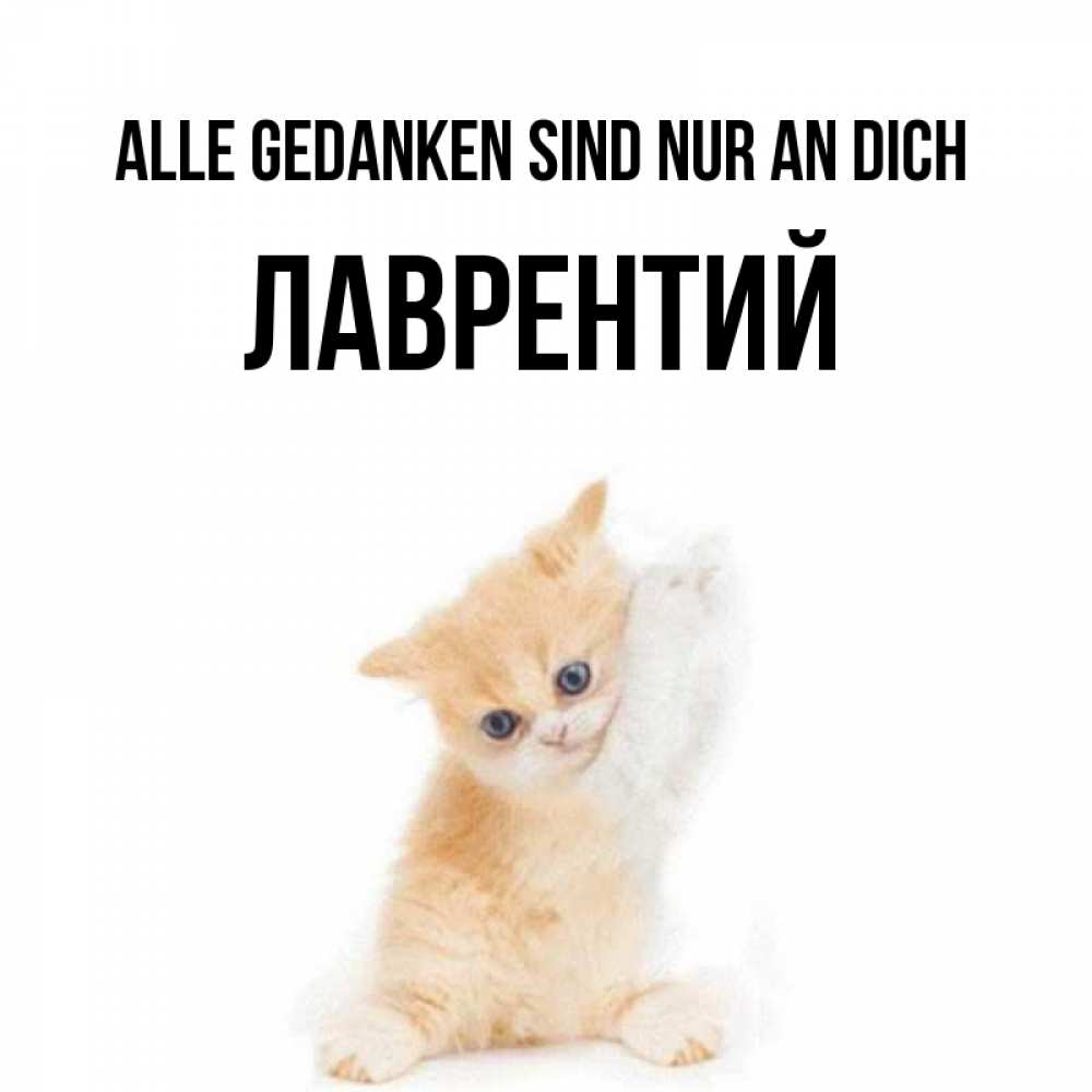 Открытка на каждый день с именем, Лаврентий Alle Gedanken sind nur an dich зверушки и милота Прикольная открытка с пожеланием онлайн скачать бесплатно 