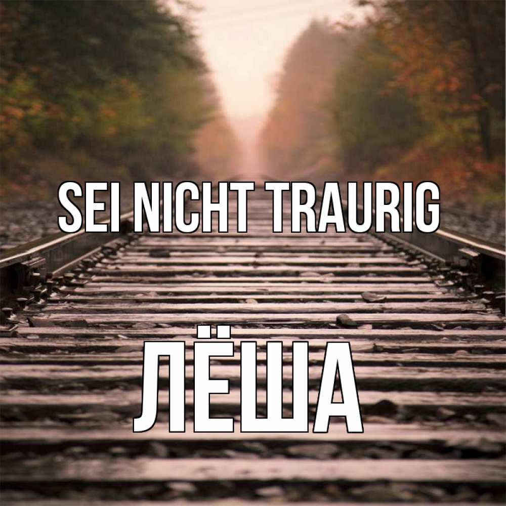 Открытка на каждый день с именем, Лёша Sei nicht traurig лес и железная дорога Прикольная открытка с пожеланием онлайн скачать бесплатно 