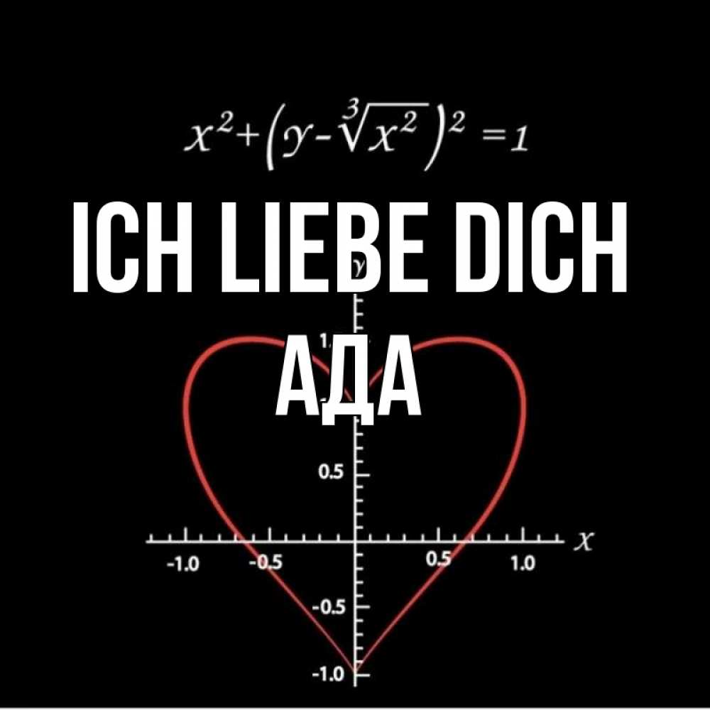 Открытка на каждый день с именем, Ада Ich liebe dich сердечная формула Прикольная открытка с пожеланием онлайн скачать бесплатно 
