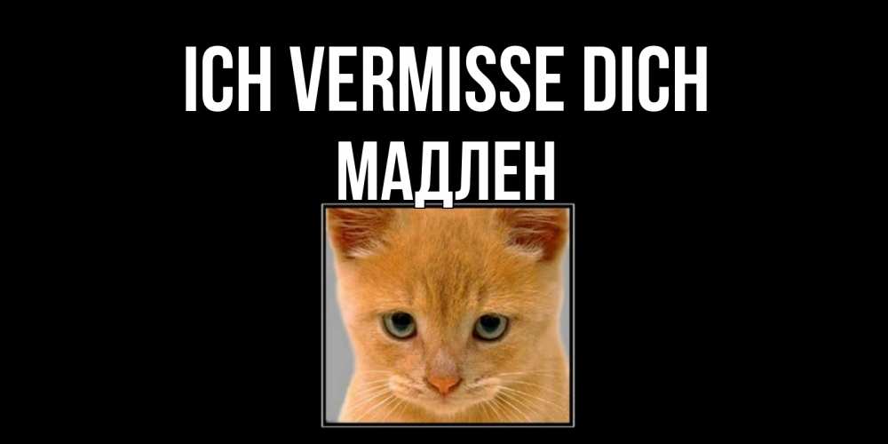 Открытка на каждый день с именем, Мадлен Ich vermisse dich открытки рыжий котенок скучает по тебе Прикольная открытка с пожеланием онлайн скачать бесплатно 