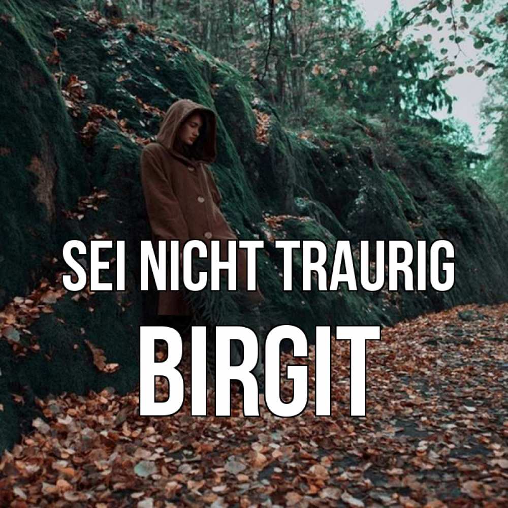 Открытка на каждый день с именем, Birgit Sei nicht traurig осенний лес Прикольная открытка с пожеланием онлайн скачать бесплатно 