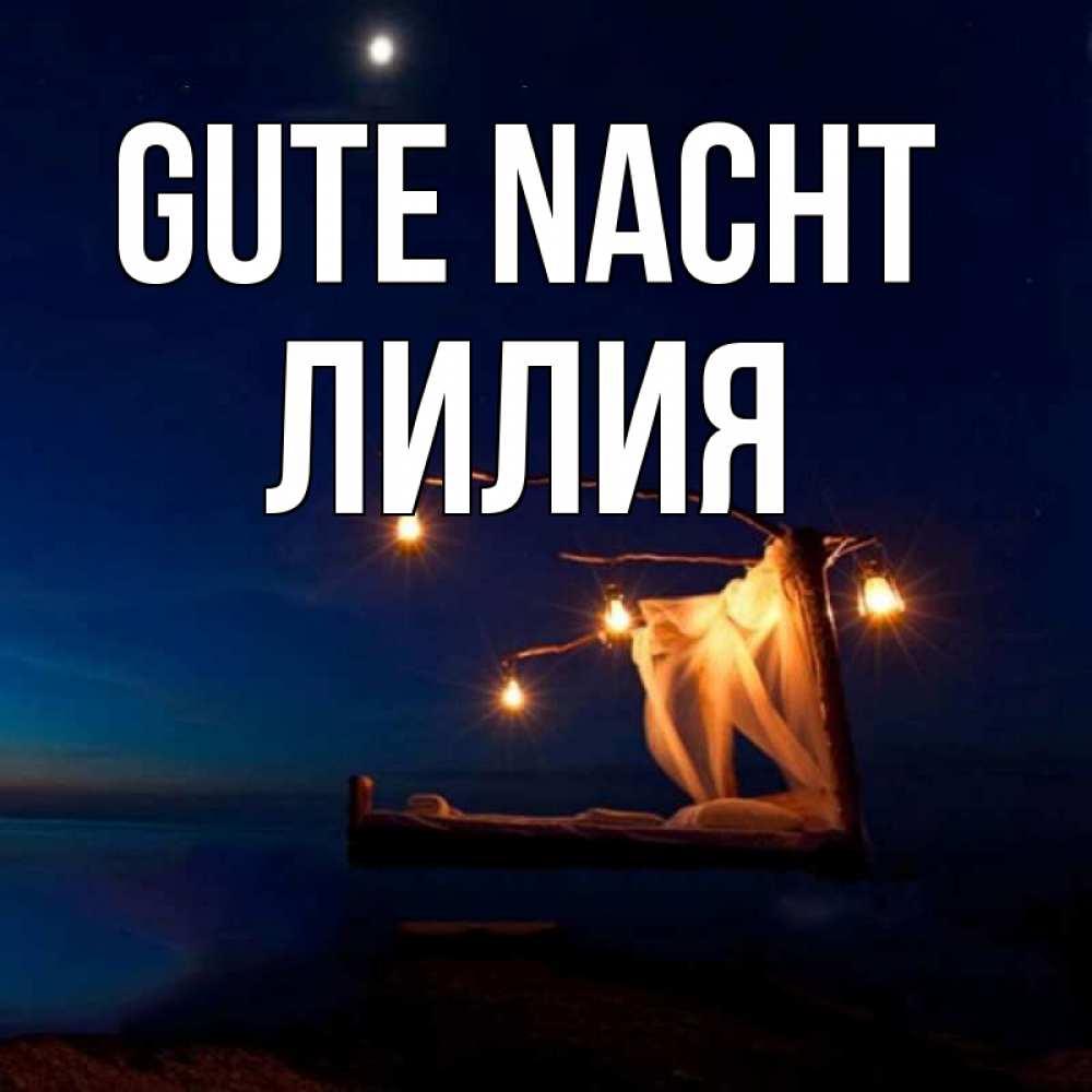 Открытка на каждый день с именем, Лилия Gute Nacht милый мой Прикольная открытка с пожеланием онлайн скачать бесплатно 