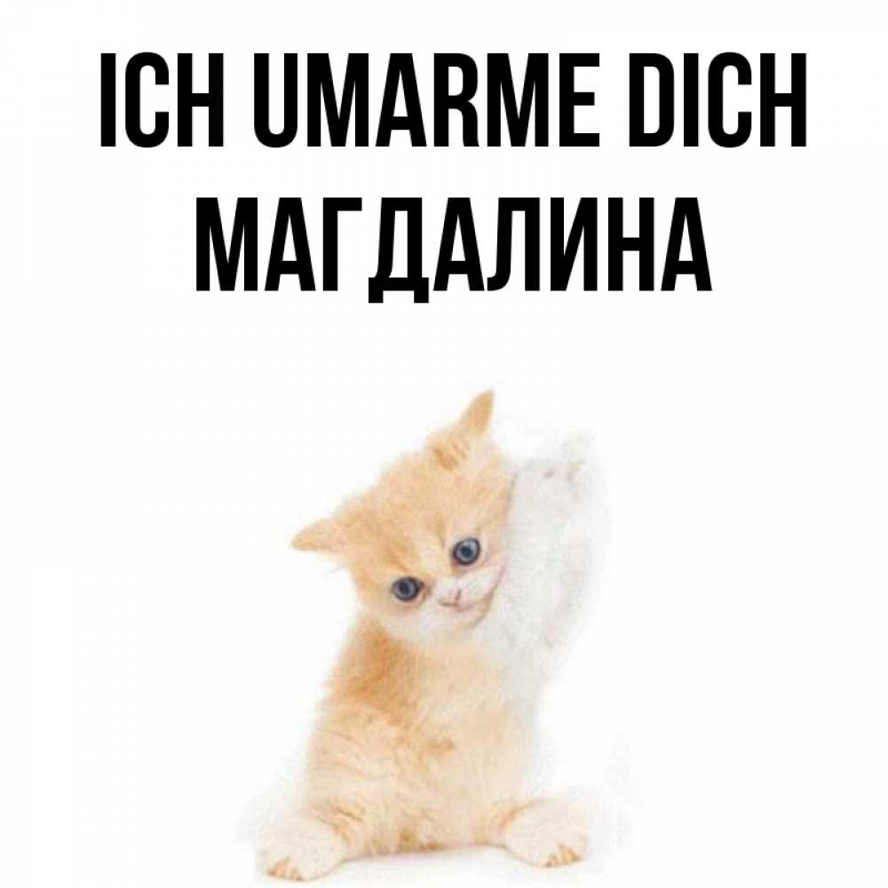 Открытка на каждый день с именем, Магдалина Ich umarme dich я хочу очень скорее обнимаешек Прикольная открытка с пожеланием онлайн скачать бесплатно 