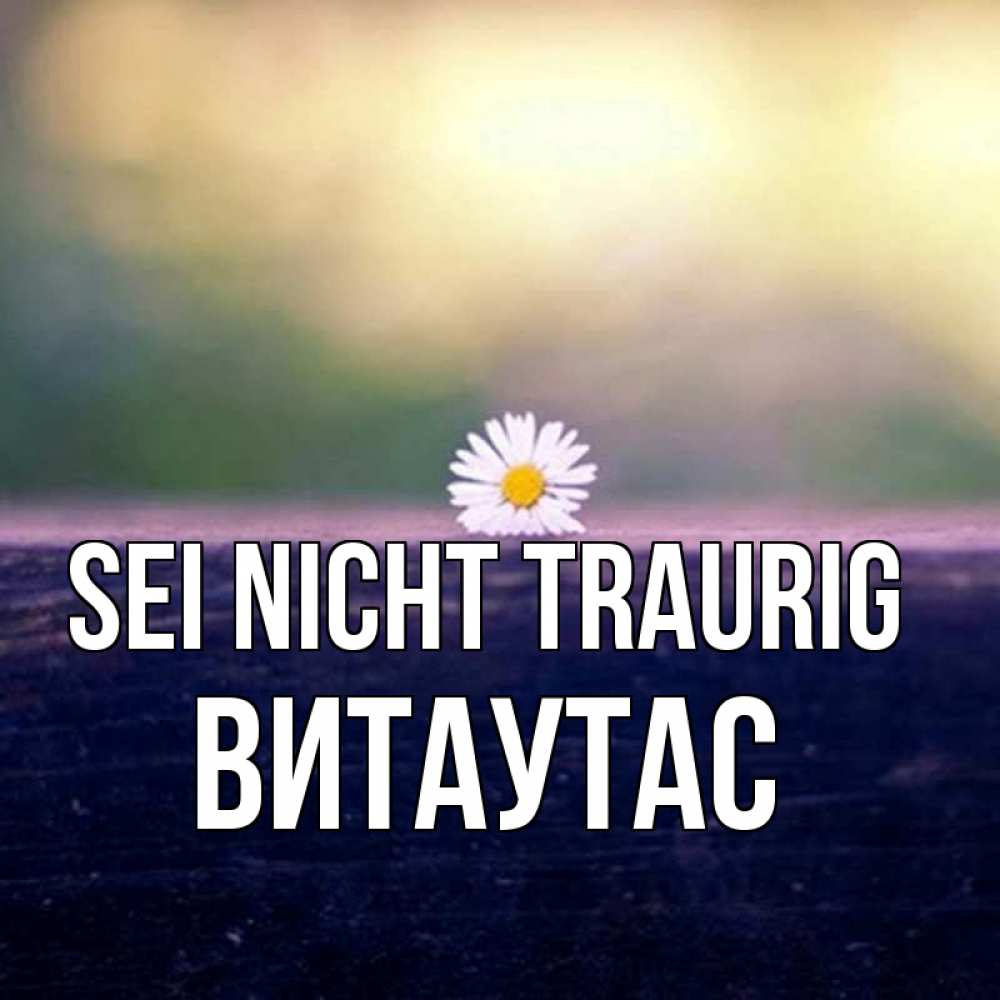 Открытка на каждый день с именем, Витаутас Sei nicht traurig красота Прикольная открытка с пожеланием онлайн скачать бесплатно 