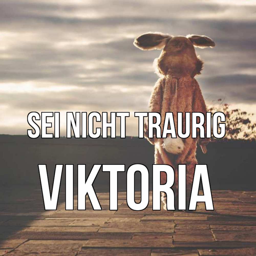 Открытка на каждый день с именем, Viktoria Sei nicht traurig со спины Прикольная открытка с пожеланием онлайн скачать бесплатно 