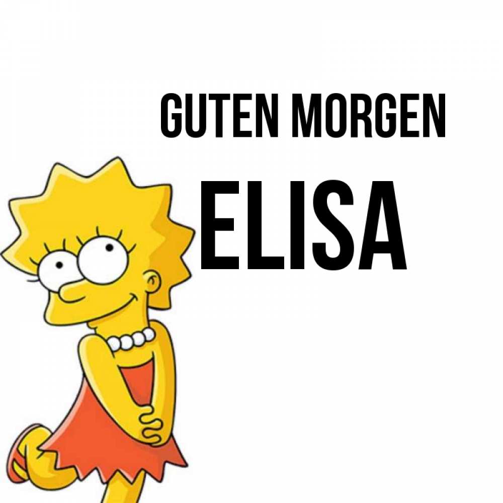 Открытка на каждый день с именем, Elisa Guten Morgen в платье и ожерелье Прикольная открытка с пожеланием онлайн скачать бесплатно 