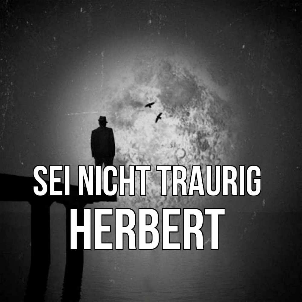 Открытка на каждый день с именем, Herbert Sei nicht traurig мужчина на мосту Прикольная открытка с пожеланием онлайн скачать бесплатно 