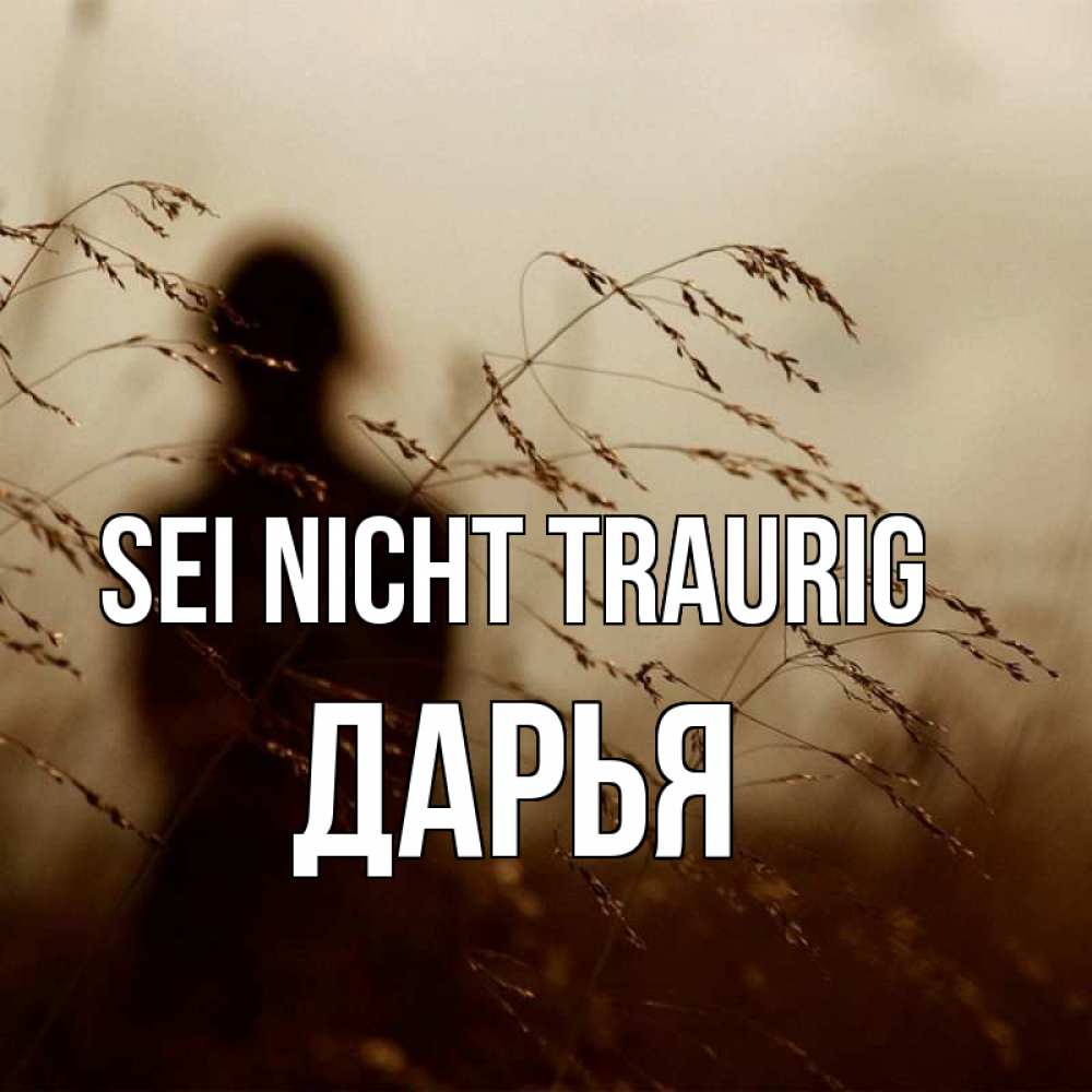 Открытка на каждый день с именем, Дарья Sei nicht traurig грусть Прикольная открытка с пожеланием онлайн скачать бесплатно 