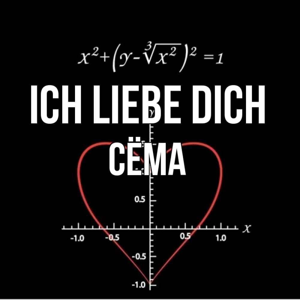 Открытка на каждый день с именем, Сёма Ich liebe dich сердечная формула Прикольная открытка с пожеланием онлайн скачать бесплатно 