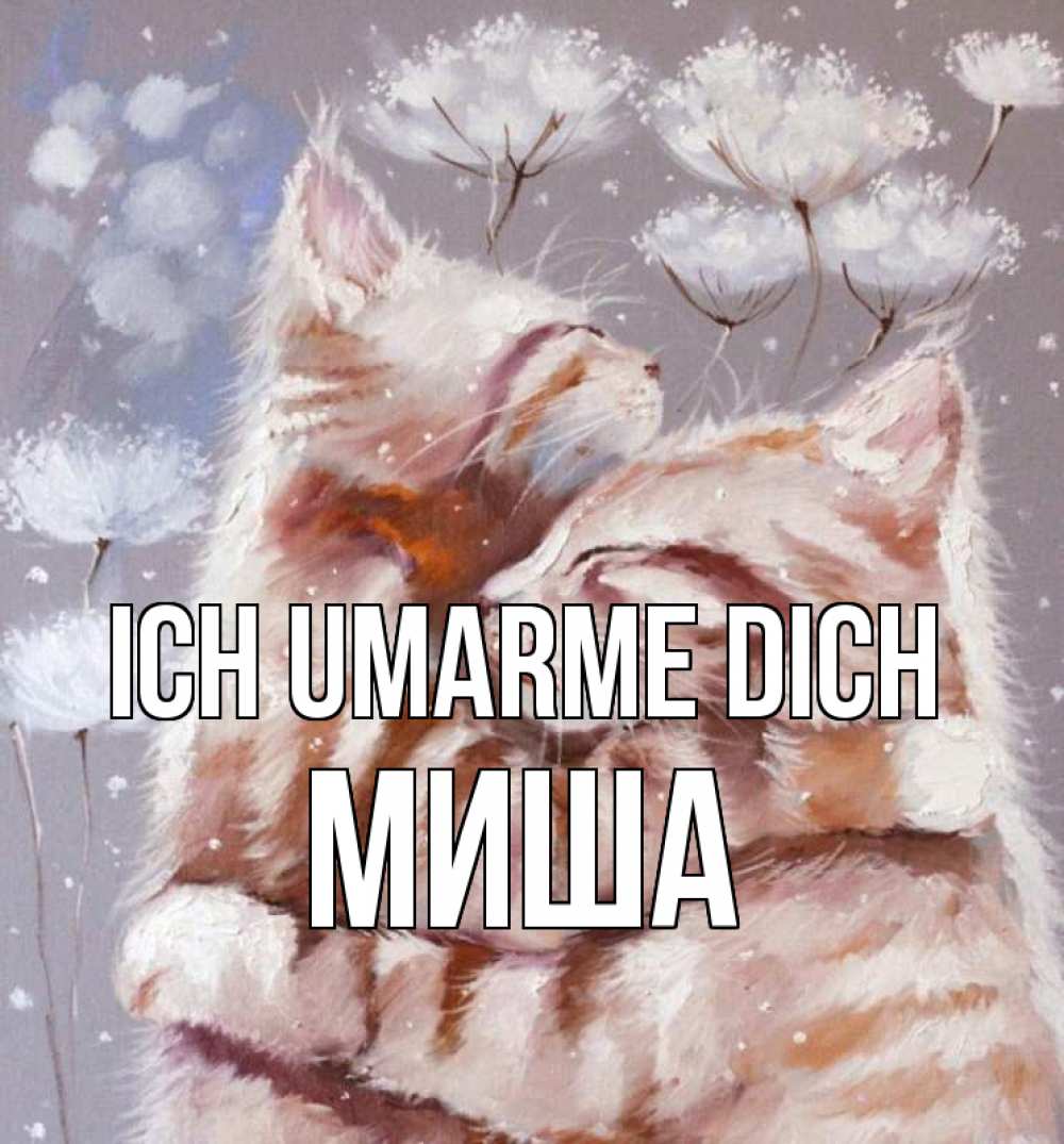 Открытка на каждый день с именем, Миша Ich umarme dich Море и горы Прикольная открытка с пожеланием онлайн скачать бесплатно 