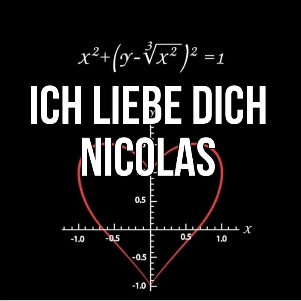 Открытка на каждый день с именем, Nicolas Ich liebe dich сердечная формула Прикольная открытка с пожеланием онлайн скачать бесплатно 