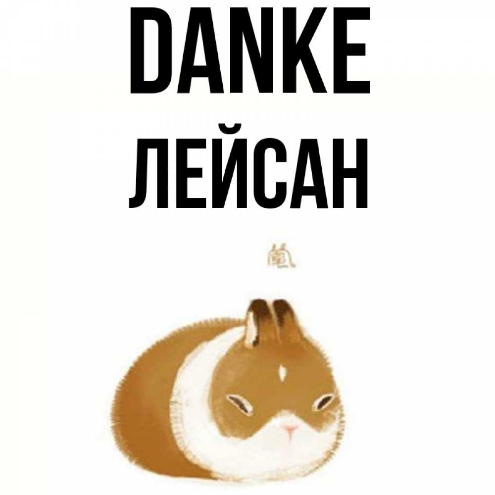 Открытка на каждый день с именем, Лейсан Danke коричнево белый домашний питомец Прикольная открытка с пожеланием онлайн скачать бесплатно 
