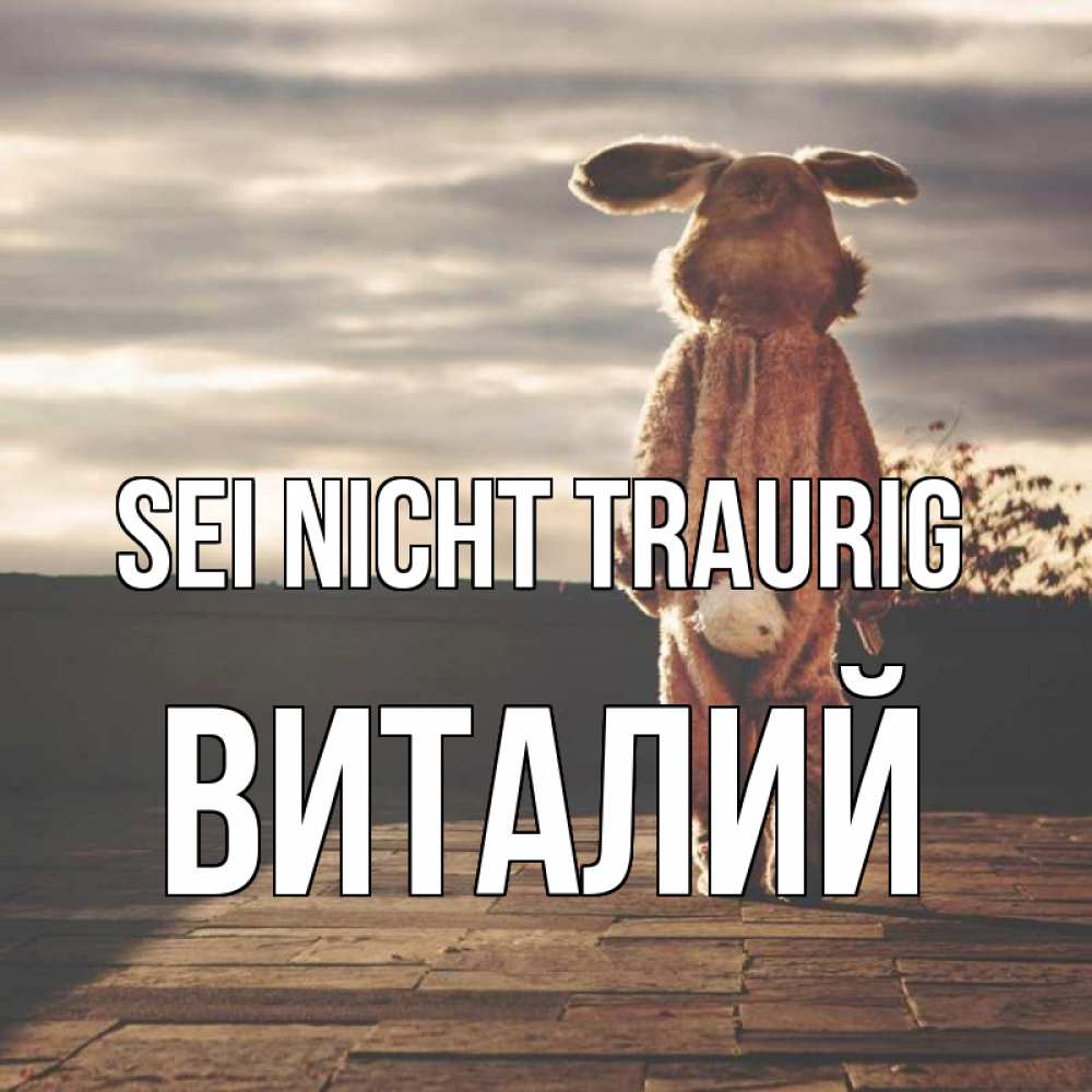 Открытка на каждый день с именем, Виталий Sei nicht traurig со спины Прикольная открытка с пожеланием онлайн скачать бесплатно 