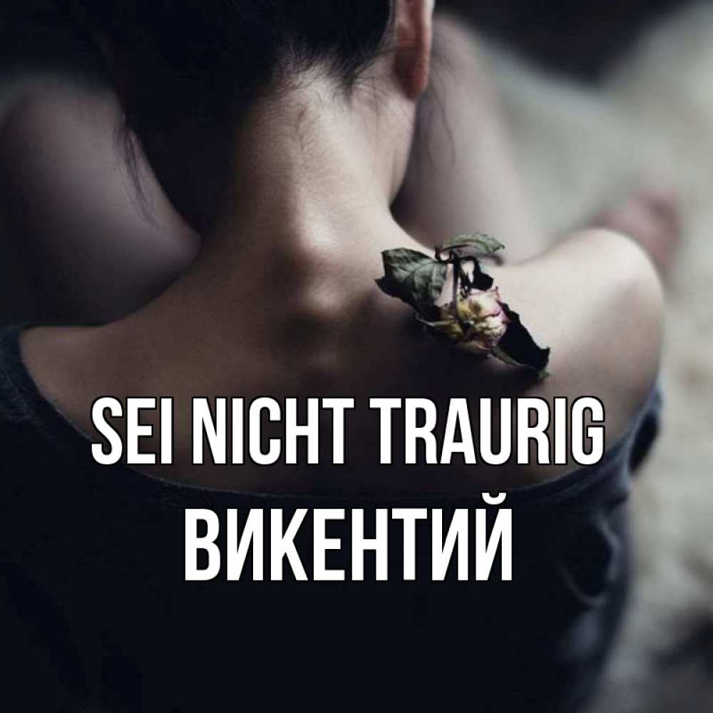 Открытка на каждый день с именем, Викентий Sei nicht traurig девушка со спины Прикольная открытка с пожеланием онлайн скачать бесплатно 